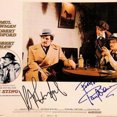 Paul Newman and Robert Redford signed lobby card