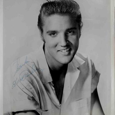 Elvis Presley signed promo photo menu