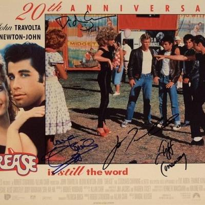 20th anniversary Grease original cast signed lobby card