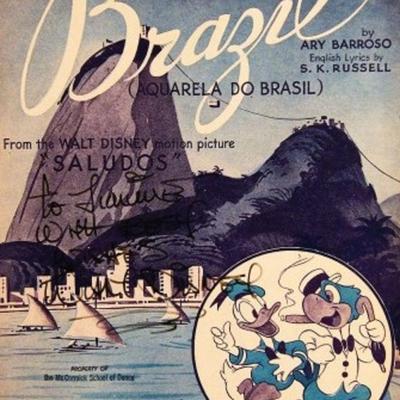Walt Disney signed sheet music