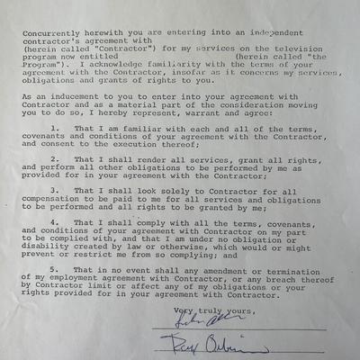 Roy Orbison signed contract