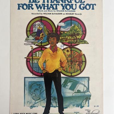 Be Thankful for What You Got William DeVaughn signed sheet music