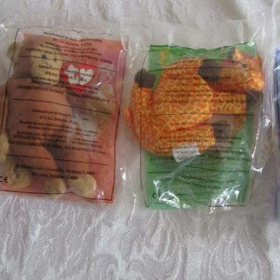 Vintage 1998 McDonald's beanie babies in bag 1-4