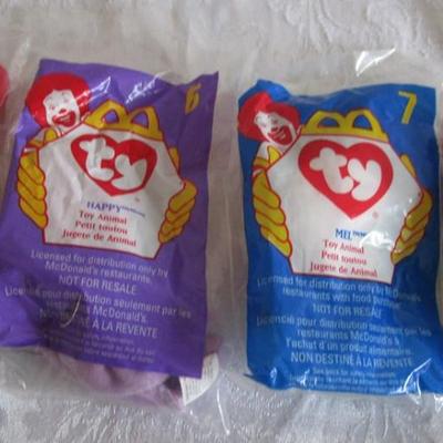 Vintage 1998 McDonald's beanie babies in bag 5-8