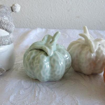 Ceramic pumpkins & Snowmen