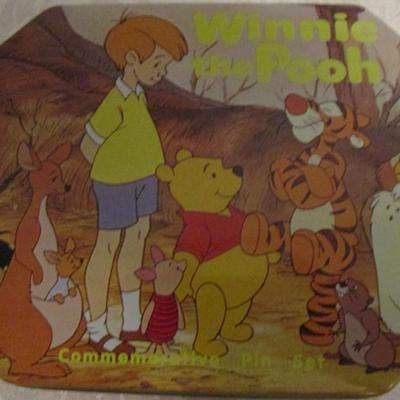 Winnie-the-Pooh commemorative pin set in tin