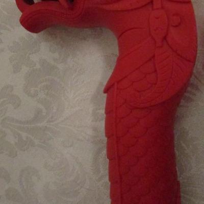 Red Plastic Dragon cane