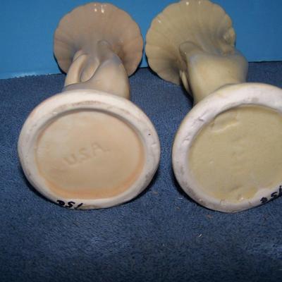 LOT 90 GREAT PAIR OF VINTAGE POTTERY HAND VASES