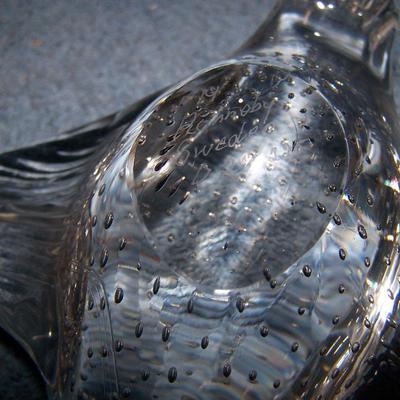 LOT 94 FABULOUS MCM RONNEBY SWEDEN ART GLASS--SWAN & WHALE
