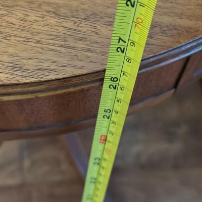 Mid 20th Century Wood Round Table With Drawers