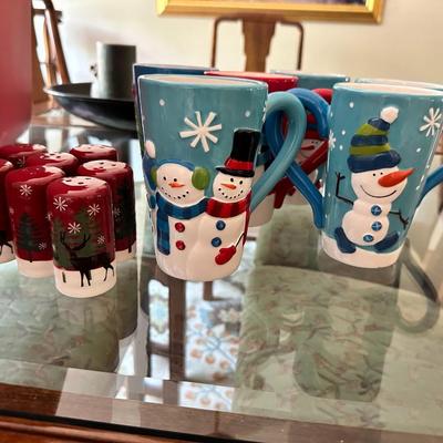 Christmas Lot (Salt and Pepper Shakers, Christmas Cups