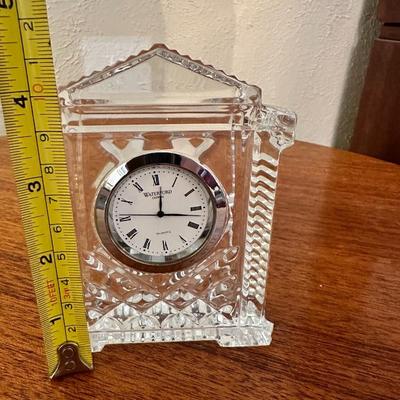 Waterford Crystal 4” Leaded Crystal Grecian Tabletop, Desk Clock