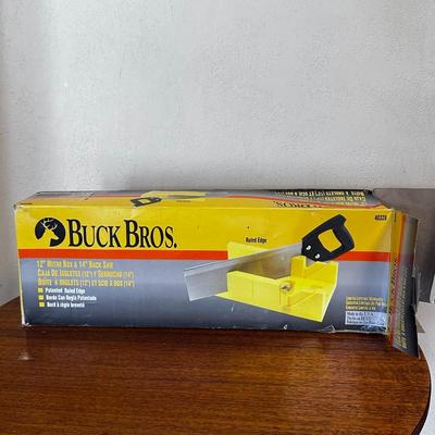 Buck Bros 12' Mitre Box 14' Back Saw Patented Ruled Yellow Ridge 
