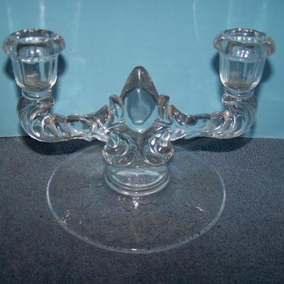 LOT 96 LOVELY VINTAGE GLASS CANDLESTICKS