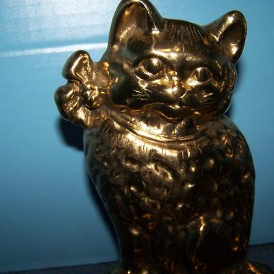LOT 101 GREAT COLLECTABLE BRASS CAT BOOKENDS