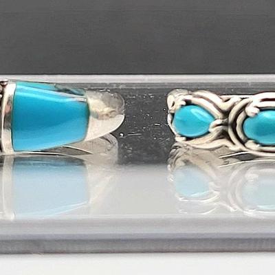 Two Sterling Turquoise Rings 8.5gr