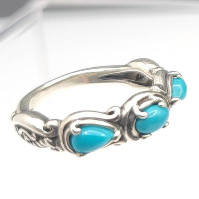 Two Sterling Turquoise Rings 8.5gr