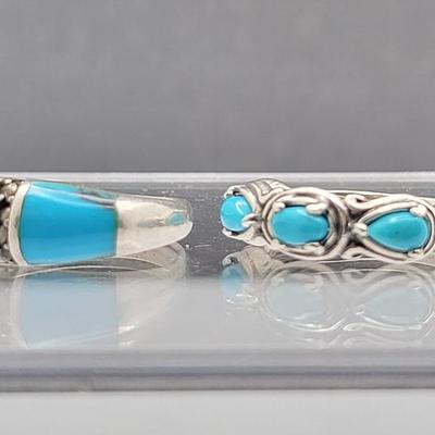 Two Sterling Turquoise Rings 8.5gr
