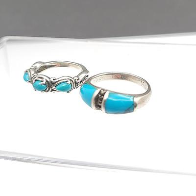 Two Sterling Turquoise Rings 8.5gr