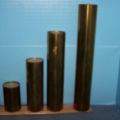 LOT 104 WONDERFUL MCM COLLECTION OF BRASS COLUMN CANDLESTICKS