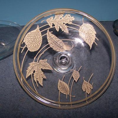LOT 109 VINTAGE PRETTY SILVER OVERLAY CRYSTAL SERVING PIECES