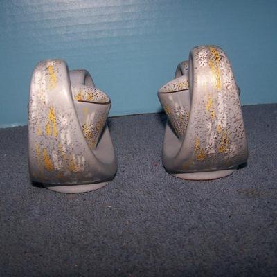 LOT 110 FABULOUS 3 PAIR MCM CANDLESTICKS--COPPER/GLASS/POTTERY