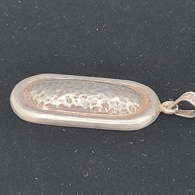 Two Sterling Pendants Hammered, Etched - Marcella James 11.6gr