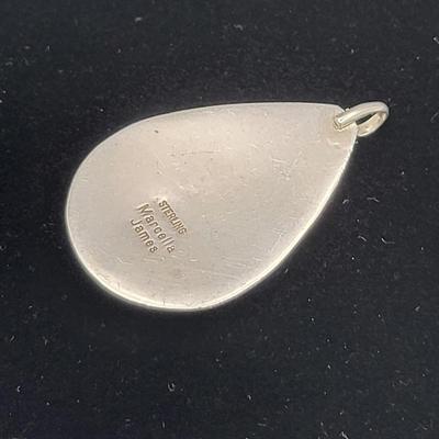 Two Sterling Pendants Hammered, Etched - Marcella James 11.6gr