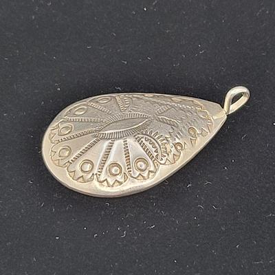 Two Sterling Pendants Hammered, Etched - Marcella James 11.6gr