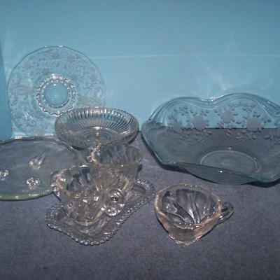 LOT 111 LOVELY VINTAGE CRYSTAL GLASSWARE FOSTORIA & ETCHED