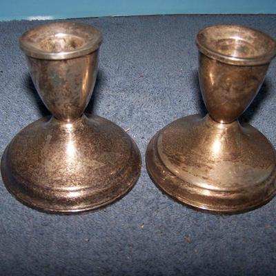LOT 113 GREAT VINTAGE STERLING CANDLESTICKS