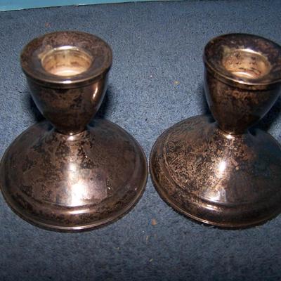 LOT 113 GREAT VINTAGE STERLING CANDLESTICKS
