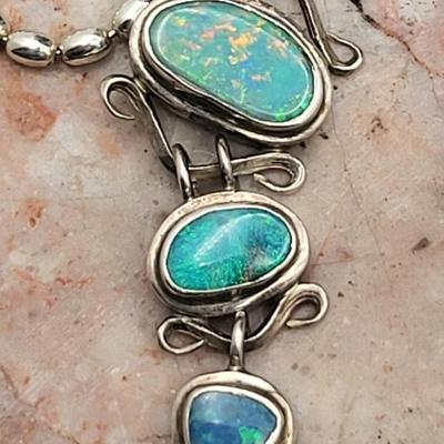 Cascading Three Opal Necklace 26gr