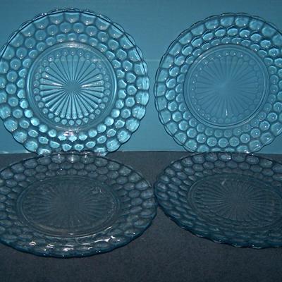 LOT 118 LOVELY VINTAGE BLUE BUBBLE DISHES plus