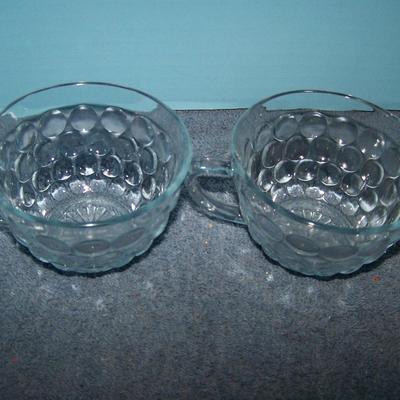 LOT 118 LOVELY VINTAGE BLUE BUBBLE DISHES plus