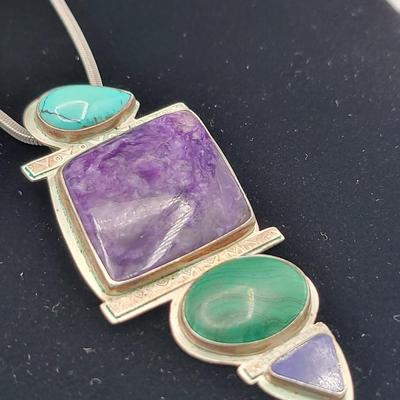 Vintage Sterling Gemstone Necklace