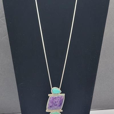 Vintage Sterling Gemstone Necklace