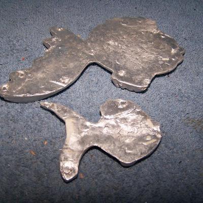 LOT 120 WONDERFUL MCM WALL FISH-- CERAMICRAFT/ALUMINUM/WALL POCKET