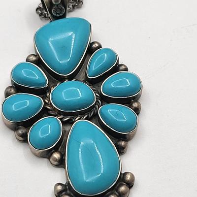 Sleeping Beauty Turquoise Cross Necklace