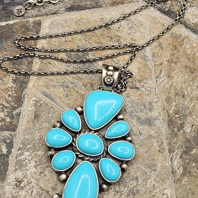 Sleeping Beauty Turquoise Cross Necklace
