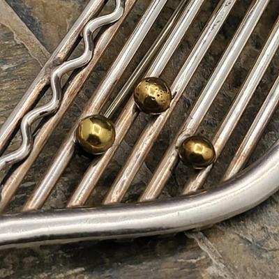 Modernist Sterling Musical Note Brooch 19.2gr
