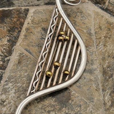 Modernist Sterling Musical Note Brooch 19.2gr