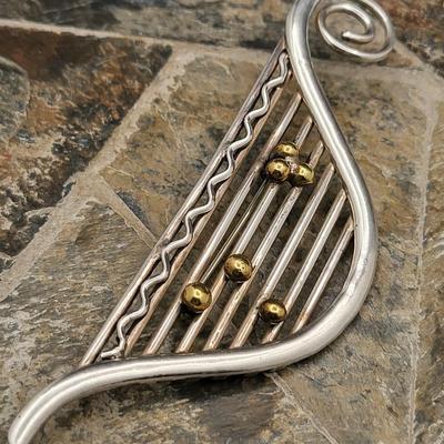 Modernist Sterling Musical Note Brooch 19.2gr