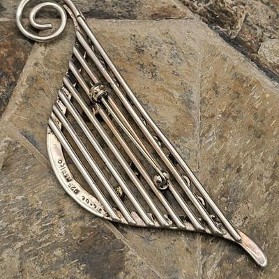 Modernist Sterling Musical Note Brooch 19.2gr