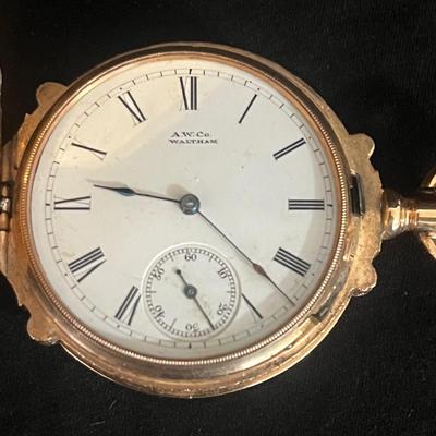 A.W. Co. Waltham 14K Gold Pocket Watch (DR-MG)