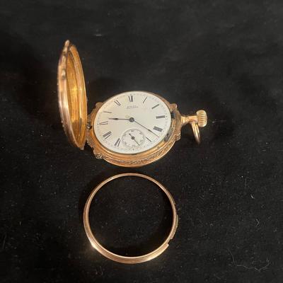 A.W. Co. Waltham 14K Gold Pocket Watch (DR-MG)
