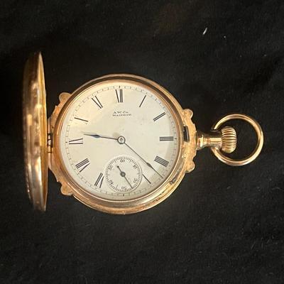 A.W. Co. Waltham 14K Gold Pocket Watch (DR-MG)