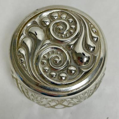 Avon Glass Jar with Silver tone lid