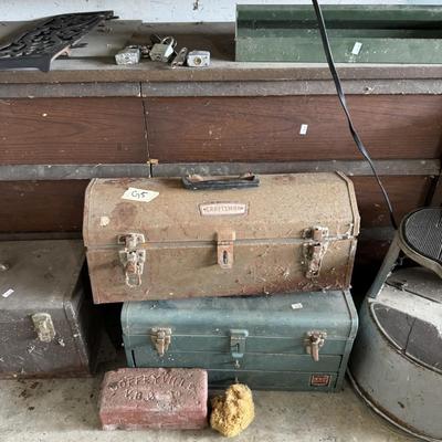 Tool Boxes, trash can, & stool