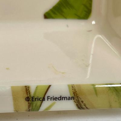 Erica Freedman Three Part Melamine Dish tropical Pineapple Design